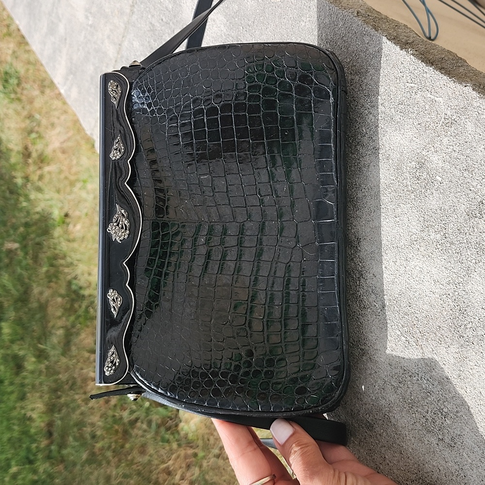 Vintage Rendl Original alligator skin black purse